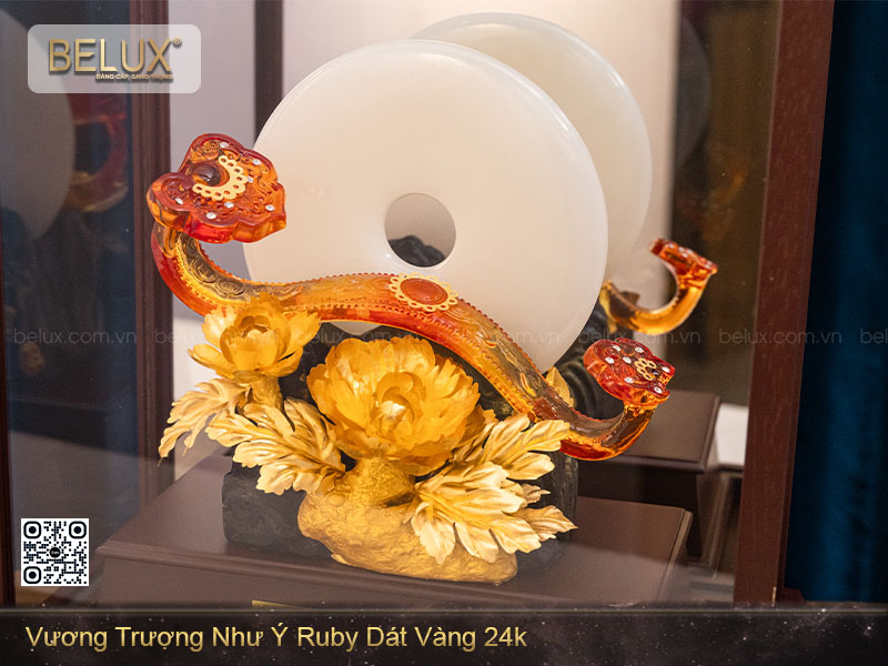 Vương Trượng Như Ý Ruby Dát Vàng 24k